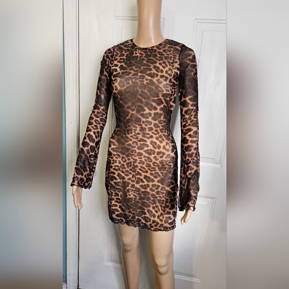 white fox indulge me mini dress in leopard print - Picture 2 of 5